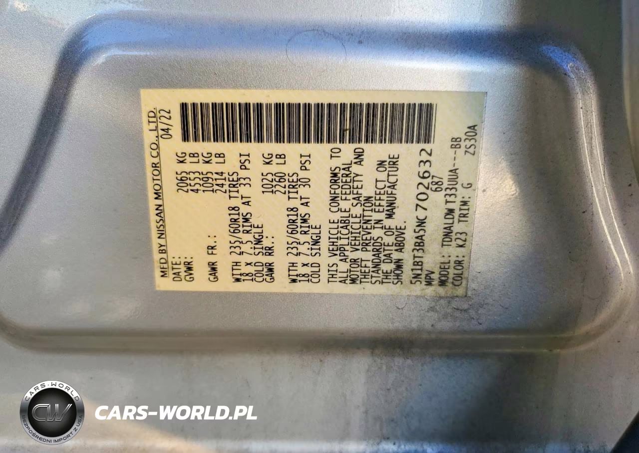 2022 Nissan Rogue Sv VIN:5N1BT3BA5NC702632 - 12