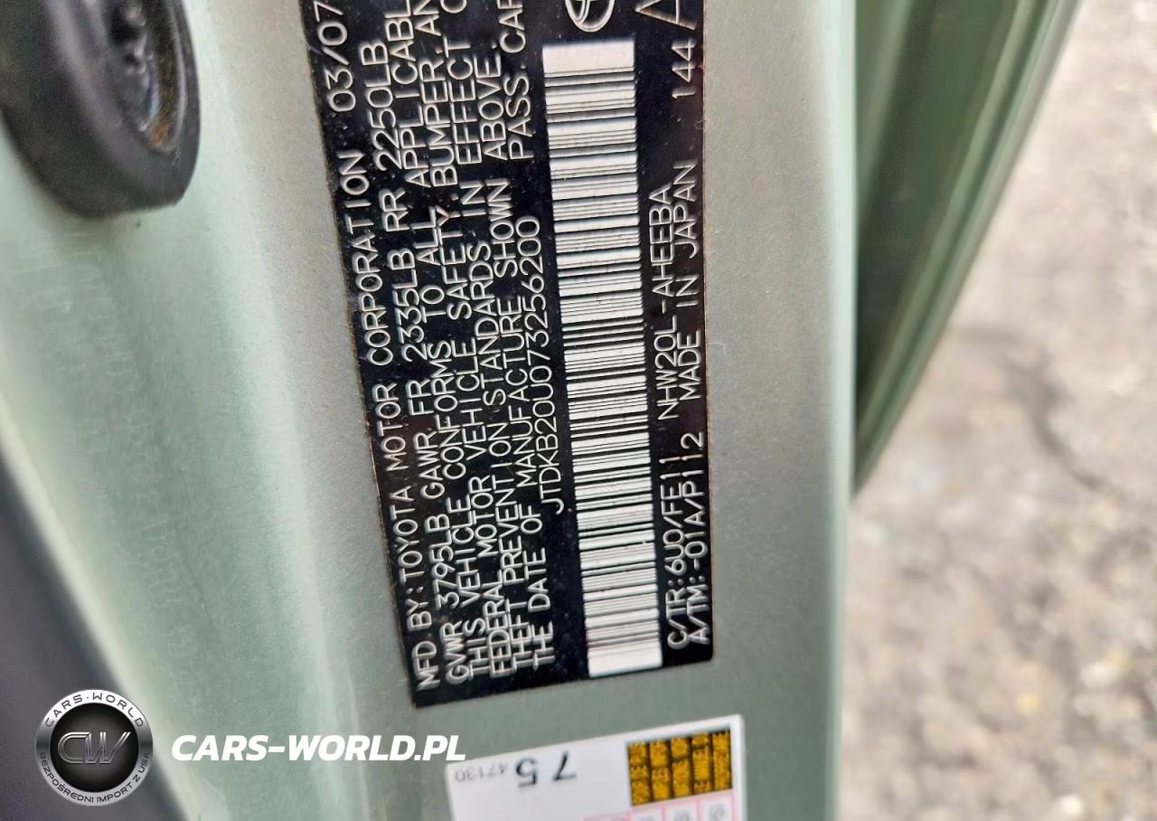 2007 Toyota Prius Base VIN:JTDKB20U073256200 - 12