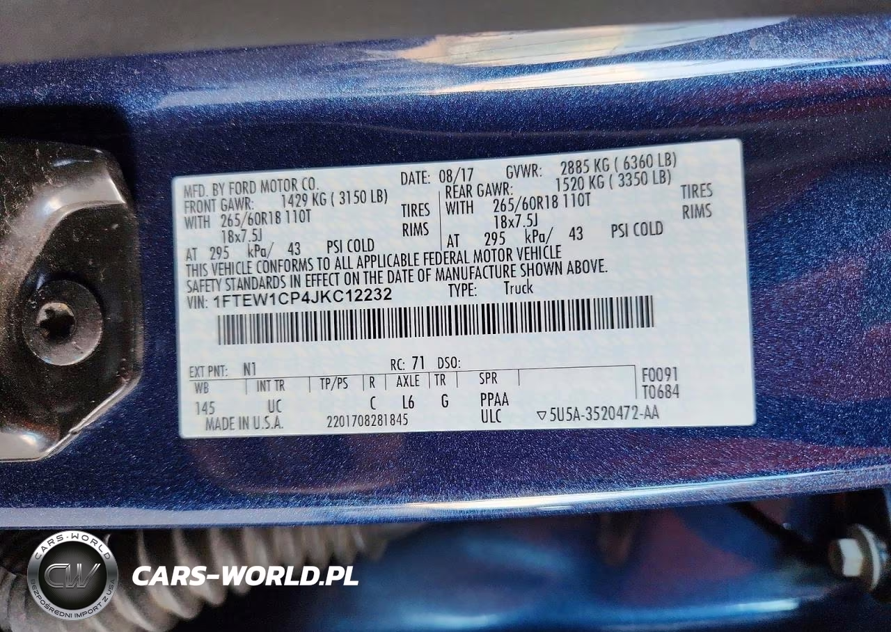 2018 Ford F150 Supercrew VIN:1FTEW1CP4JKC12232 - 12