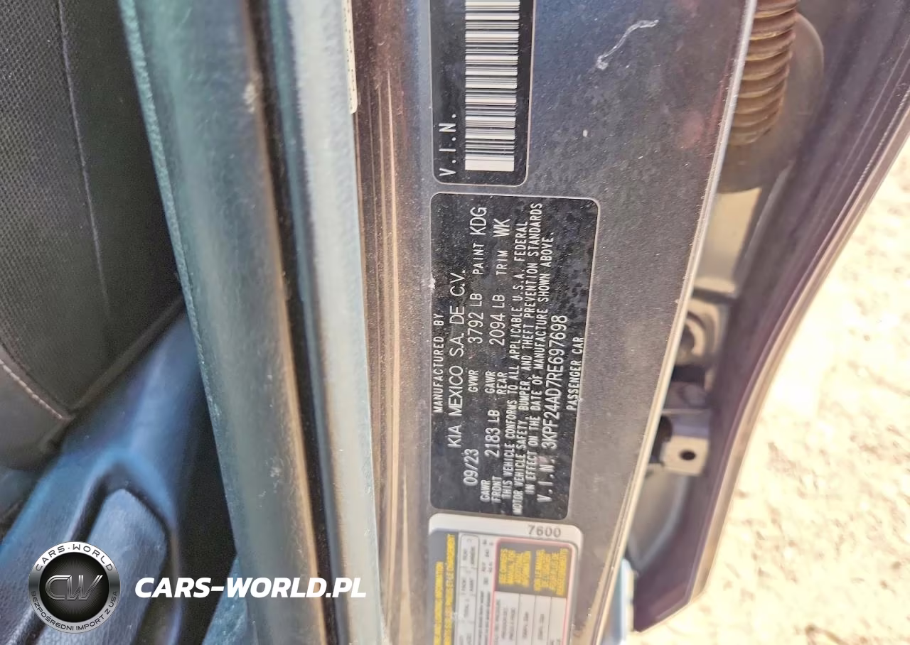 2024 Kia Forte Lx VIN:3KPF24AD7RE697698 - 12