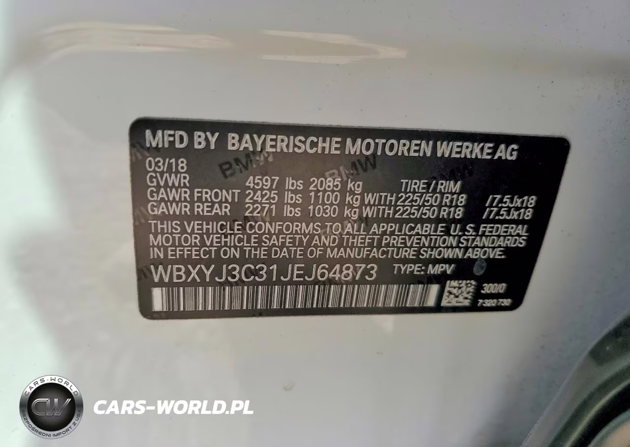 2018 BMW X2 Sdrive28I VIN:WBXYJ3C31JEJ64873 - 12