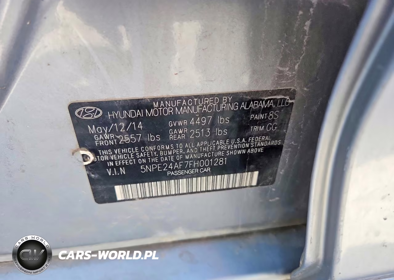 2015 Hyundai Sonata Se VIN:5NPE24AF7FH001281 - 12