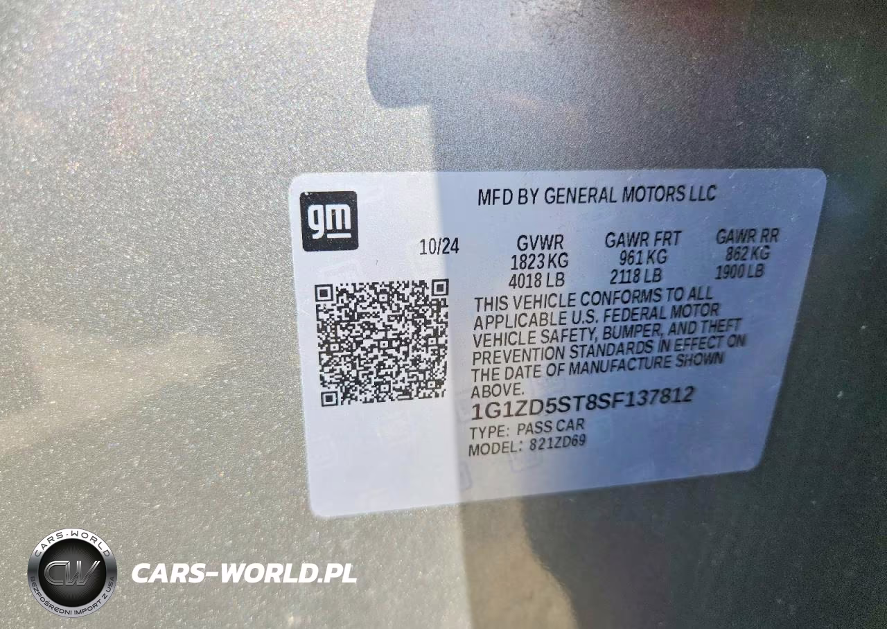 2025 Chevrolet Malibu Lt VIN:1G1ZD5ST8SF137812 - 12