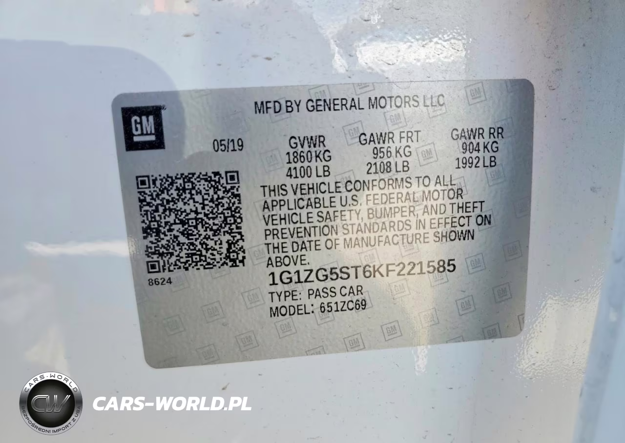2019 Chevrolet Malibu Rs VIN:1G1ZG5ST6KF221585 - 13
