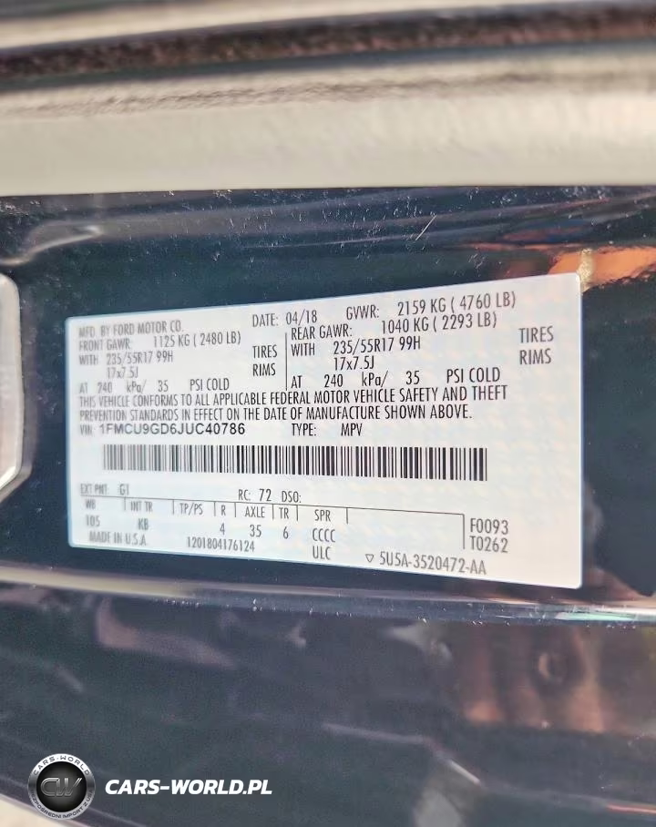 2018 Ford Escape Se VIN:1FMCU9GD6JUC40786 - 12
