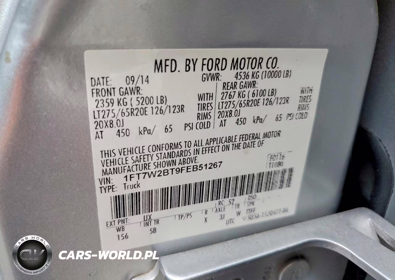 2015 Ford F250 Super Duty VIN:1FT7W2BT9FEB51267 - 12