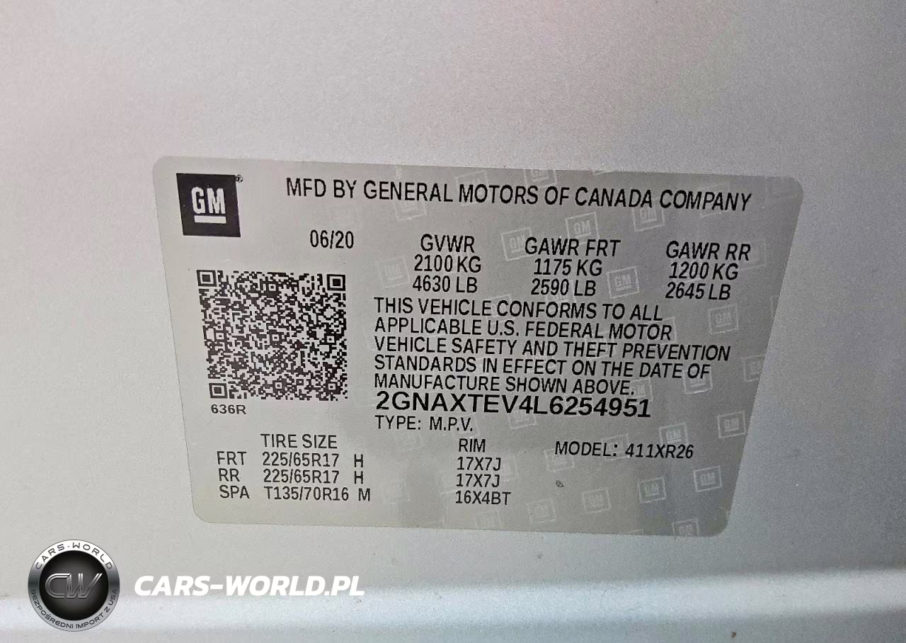 2020 Chevrolet Equinox Lt VIN:2GNAXTEV4L6254951 - 12