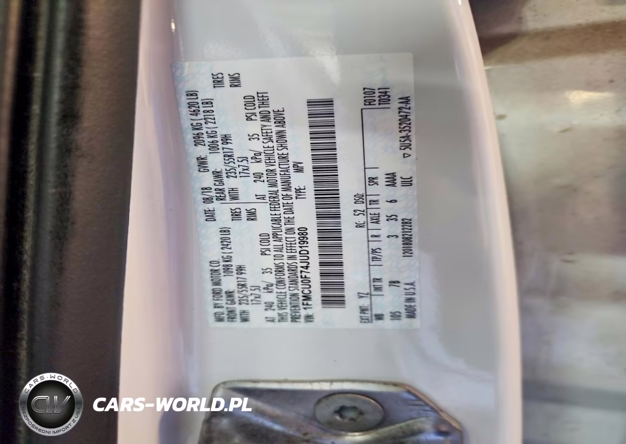 2018 Ford Escape S VIN:1FMCU0F74JUD19980 - 12