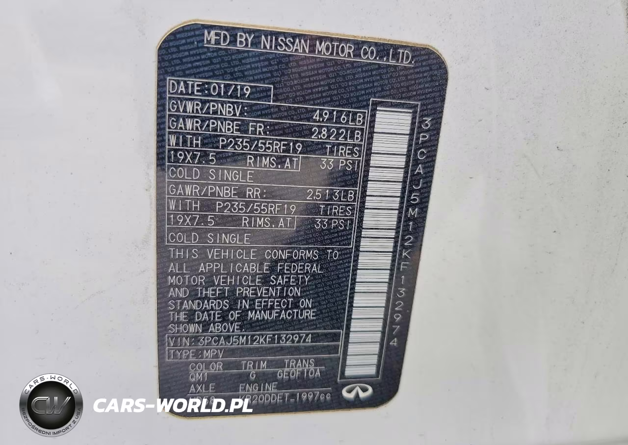 2019 Infiniti Qx50 Essential VIN:3PCAJ5M12KF132974 - 14