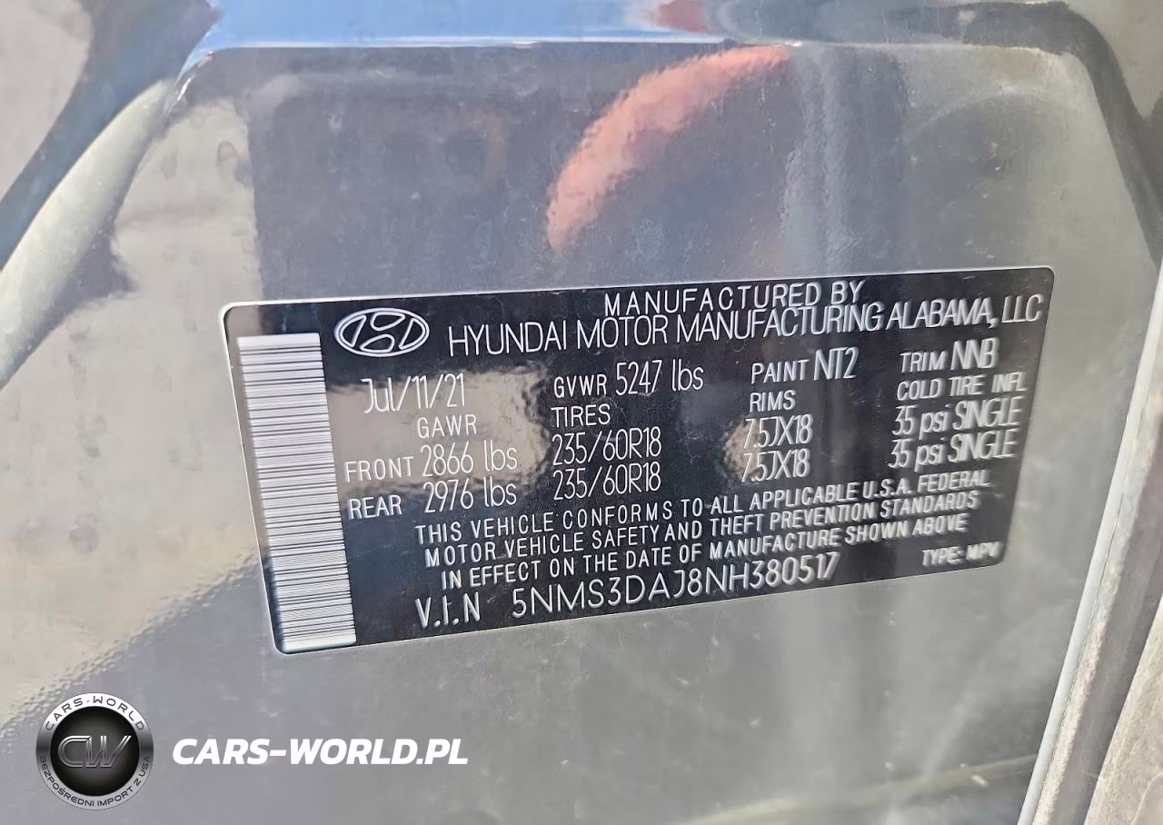 2022 Hyundai Santa Fe Sel VIN:5NMS3DAJ8NH380517 - 12