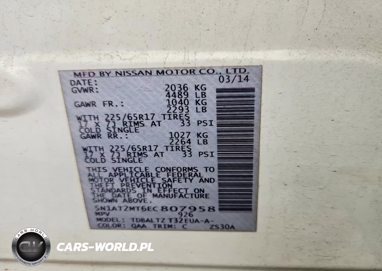 2014 Nissan Rogue Sv VIN:5N1AT2MT6EC807958 - 13