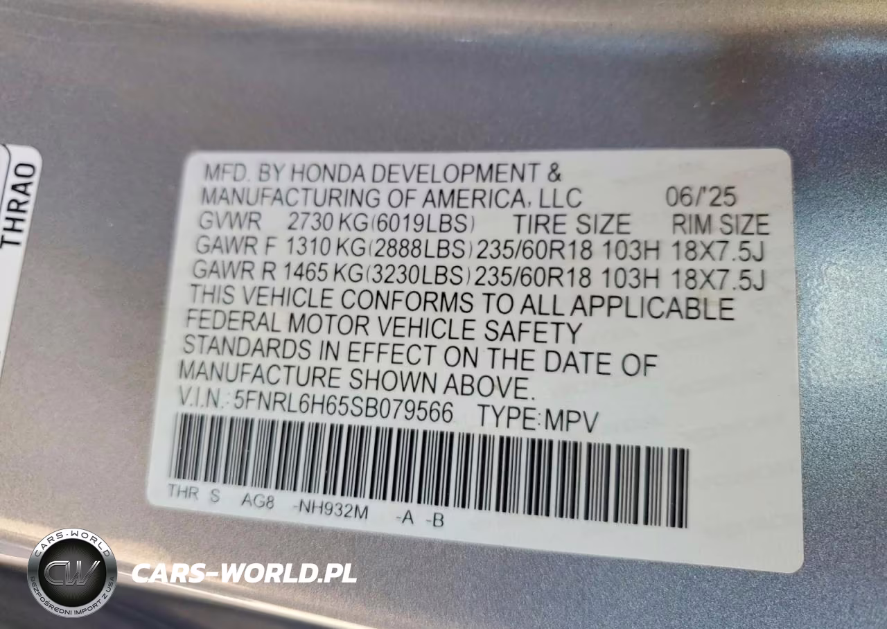 2025 Honda Odyssey Exl VIN:5FNRL6H65SB079566 - 13