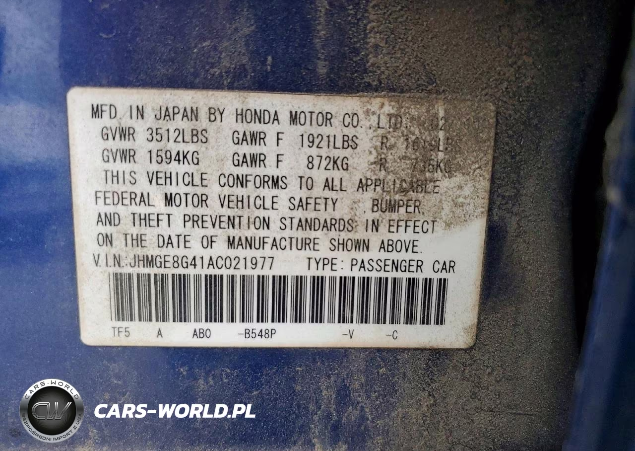 2010 Honda Fit Sport VIN:JHMGE8G41AC021977 - 12