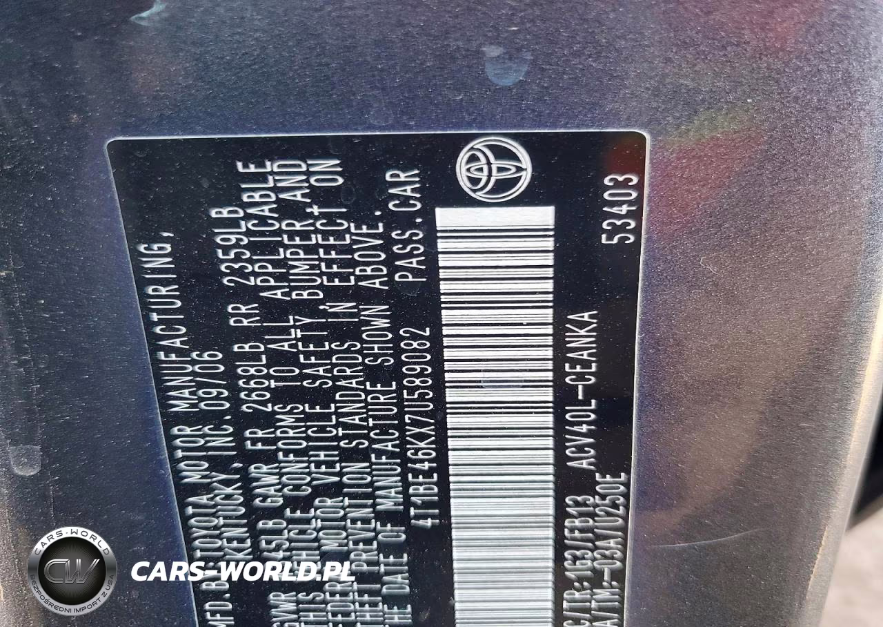 2007 Toyota Camry Le VIN:4T1BE46KX7U589082 - 13