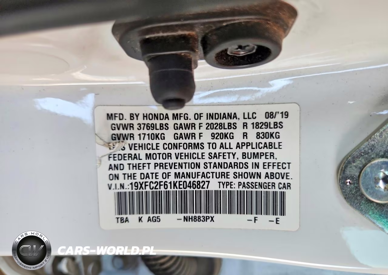 2019 Honda Civic Lx VIN:19XFC2F61KE046827 - 13