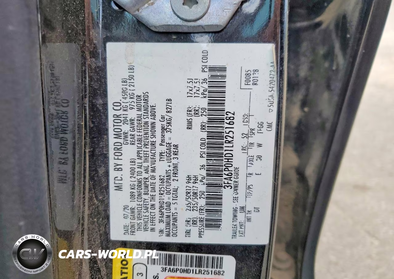 2020 Ford Fusion Se VIN:3FA6P0HD1LR251682 - 12