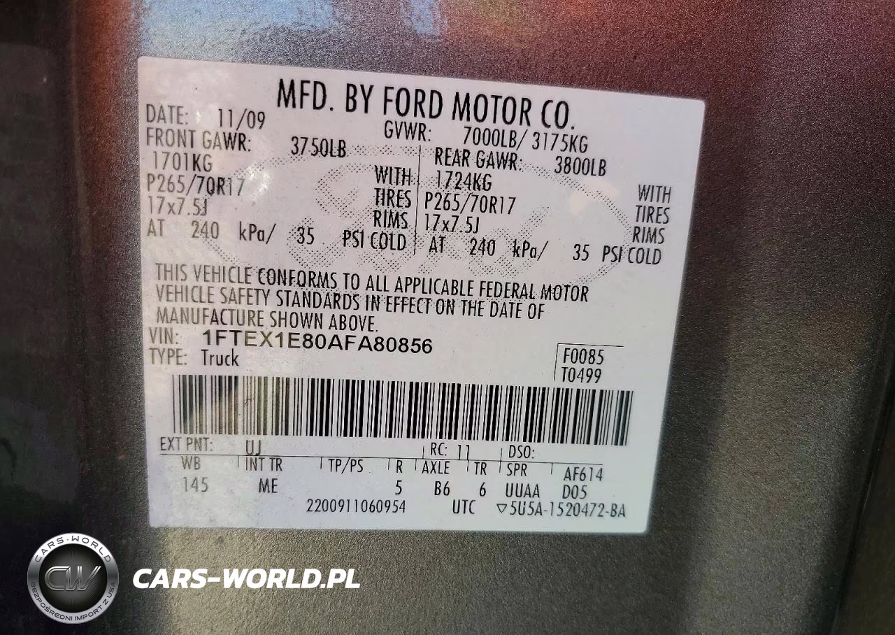 2010 Ford F150 Super Cab VIN:1FTEX1E80AFA80856 - 12