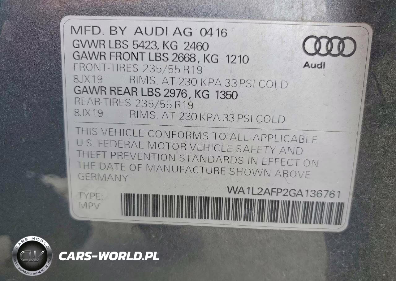 2016 Audi Q5 Premium Plus VIN:WA1L2AFP2GA136761 - 13