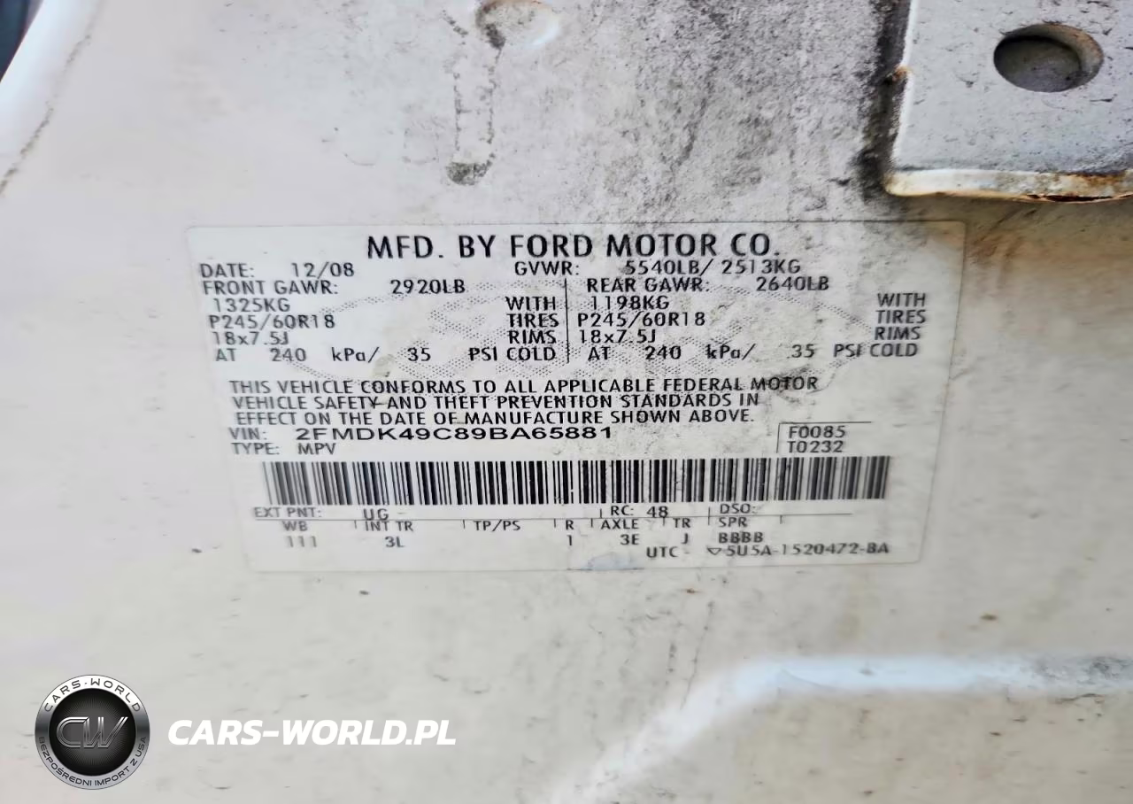2009 Ford Edge Limited VIN:2FMDK49C89BA65881 - 13