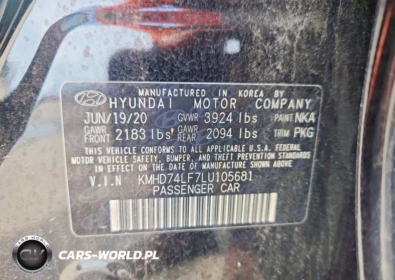 2020 Hyundai Elantra Se VIN:KMHD74LF7LU105681 - 12