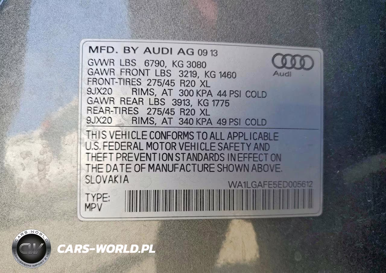 2014 Audi Q7 Premium Plus VIN:WA1LGAFE5ED005612 - 13