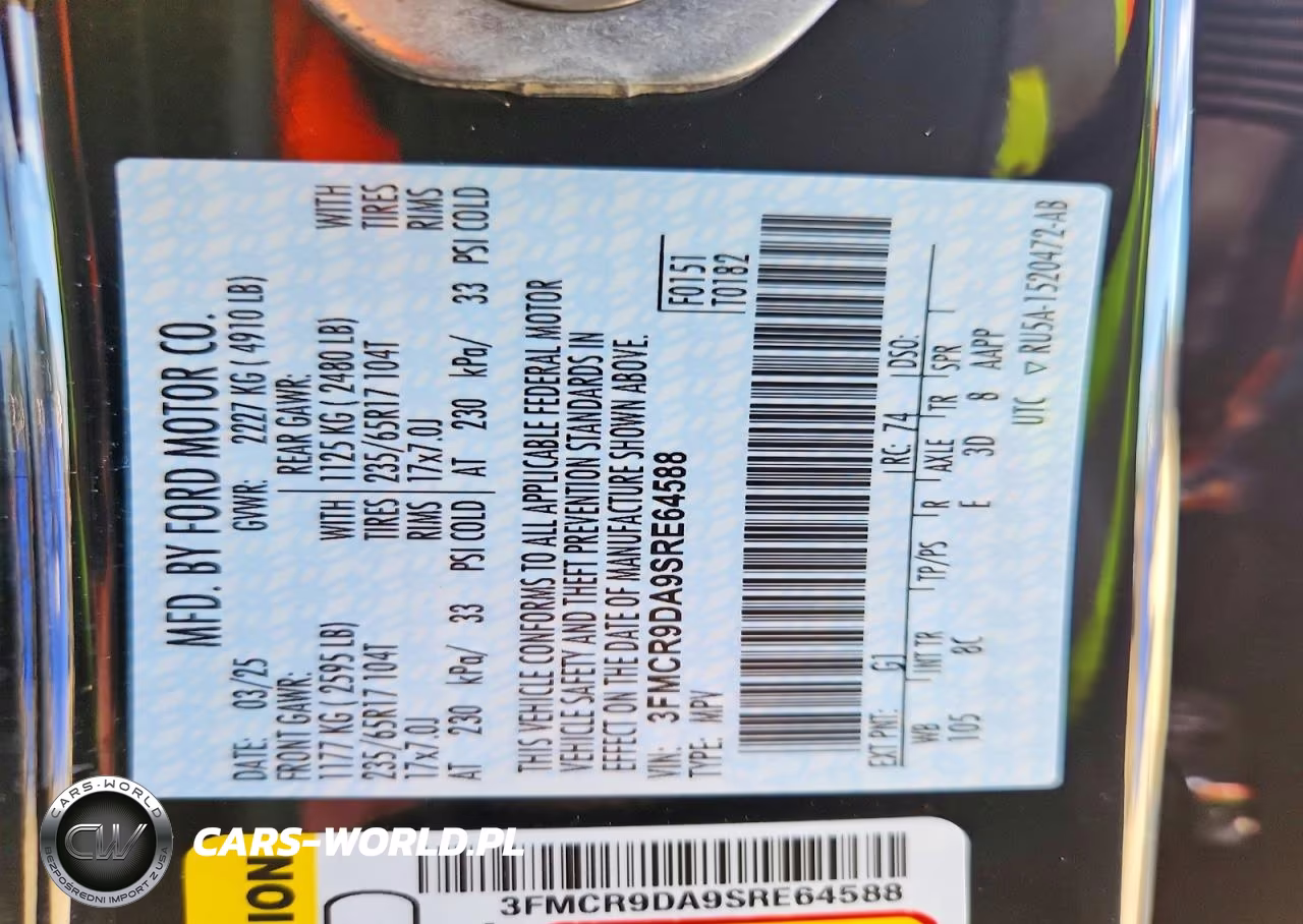 2025 Ford Bronco Sport Badlands VIN:3FMCR9DA9SRE64588 - 13