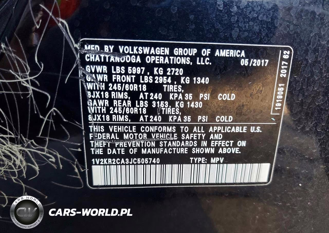 2018 Volkswagen Atlas Se VIN:1V2KR2CA3JC505740 - 13