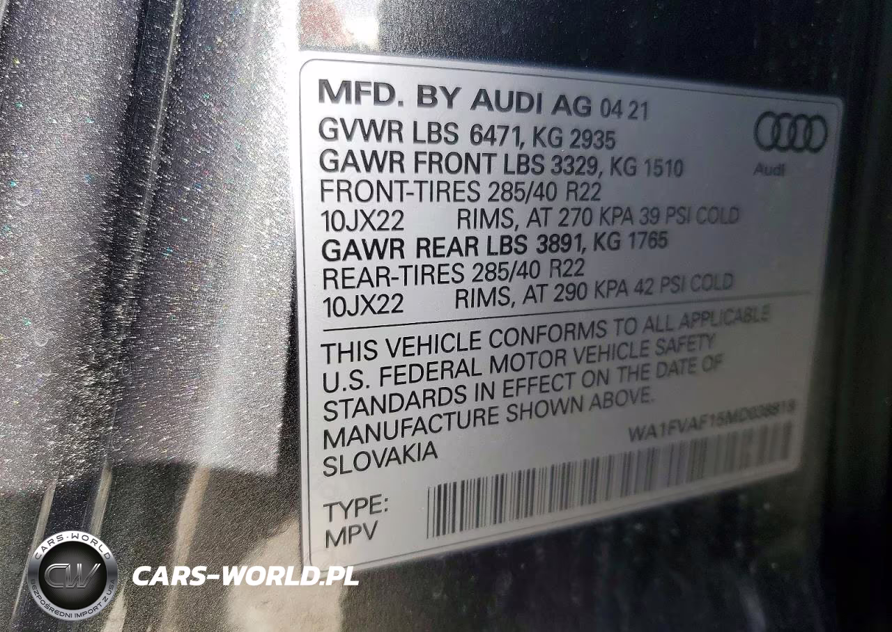 2021 Audi Q8 Prestige S-Line VIN:WA1FVAF15MD038818 - 13