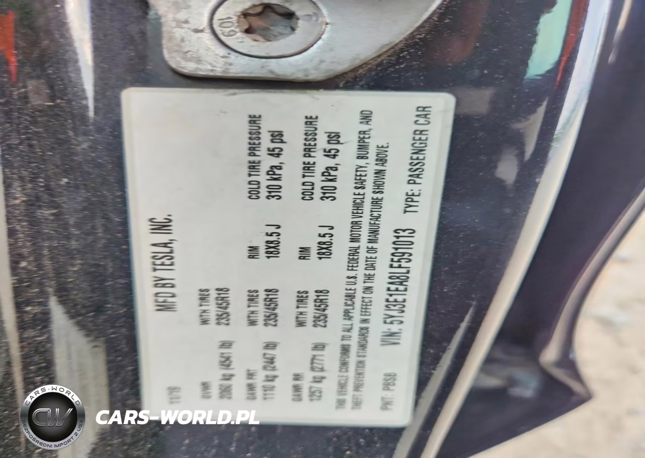 2020 Tesla Model 3 VIN:5YJ3E1EA8LF591013 - 12