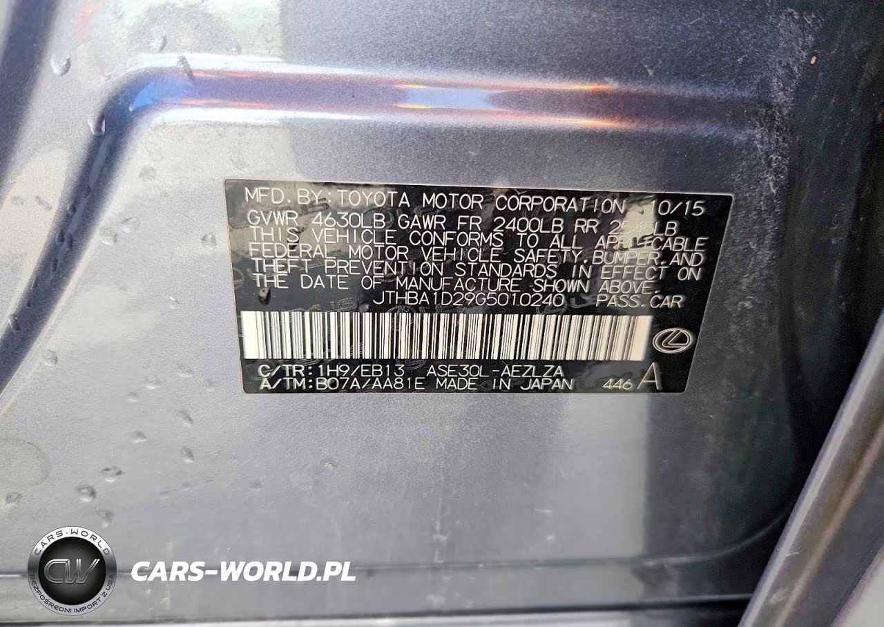 2016 Lexus Is 200T VIN:JTHBA1D29G5010240 - 12