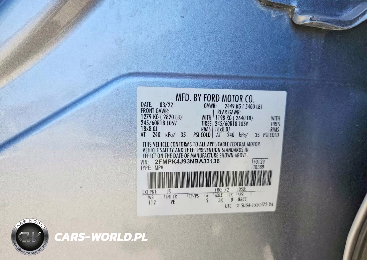2022 Ford Edge Sel VIN:2FMPK4J93NBA33136 - 12