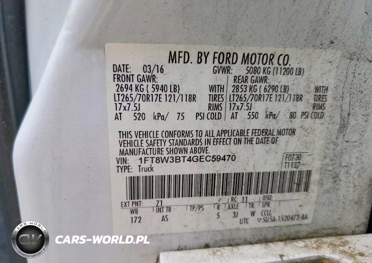 2016 Ford F-350 Super Duty VIN:1FT8W3BT4GEC59470 - 12
