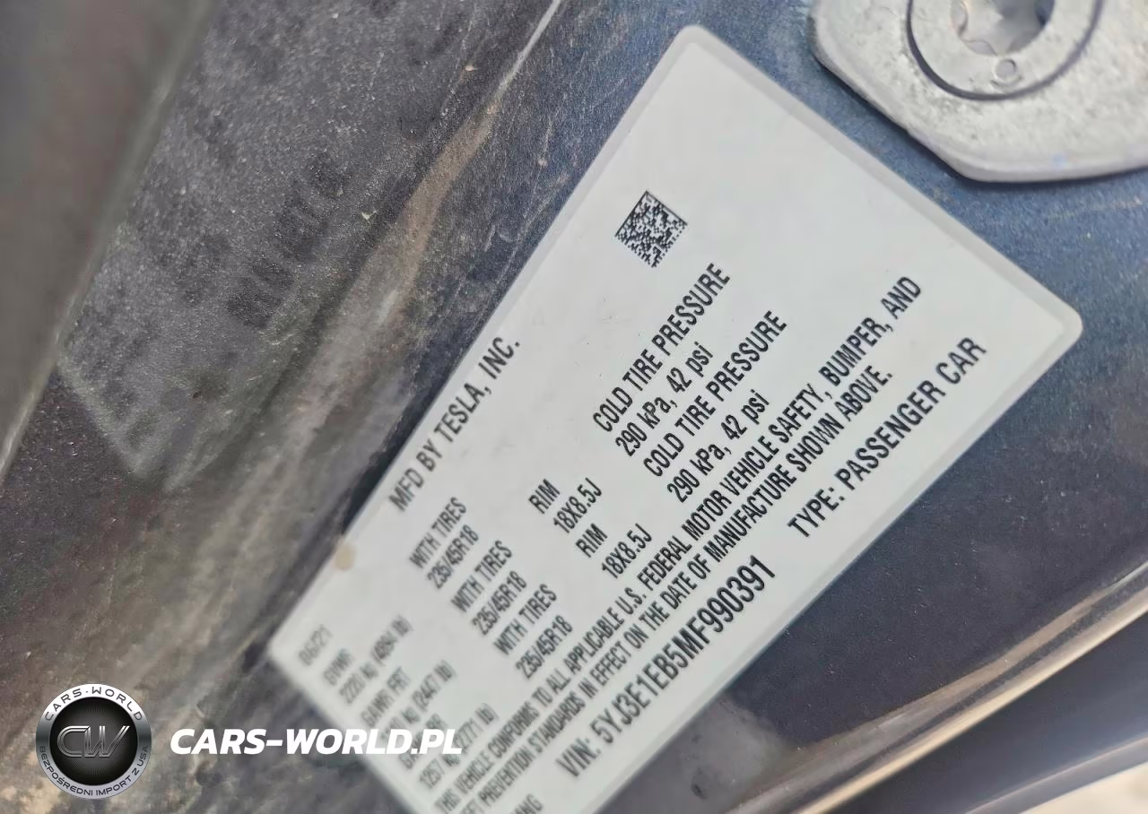 2021 Tesla Model 3 VIN:5YJ3E1EB5MF990391 - 12
