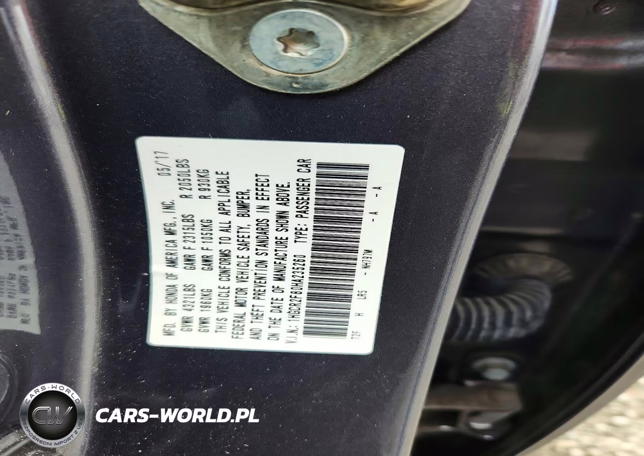 2017 Honda Accord Exl VIN:1HGCR2F80HA235260 - 13