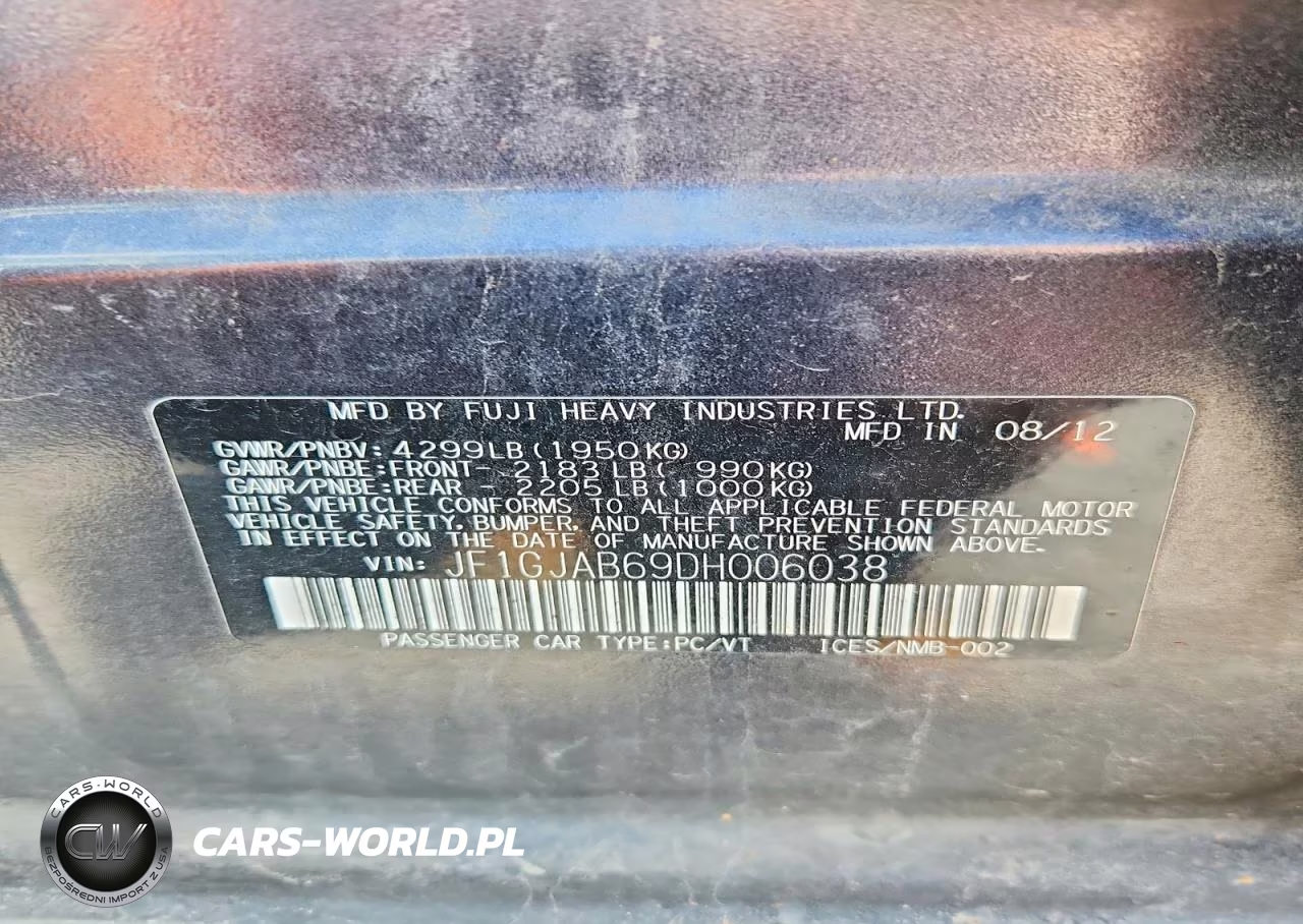 2013 Subaru Impreza Premium VIN:JF1GJAB69DH006038 - 12