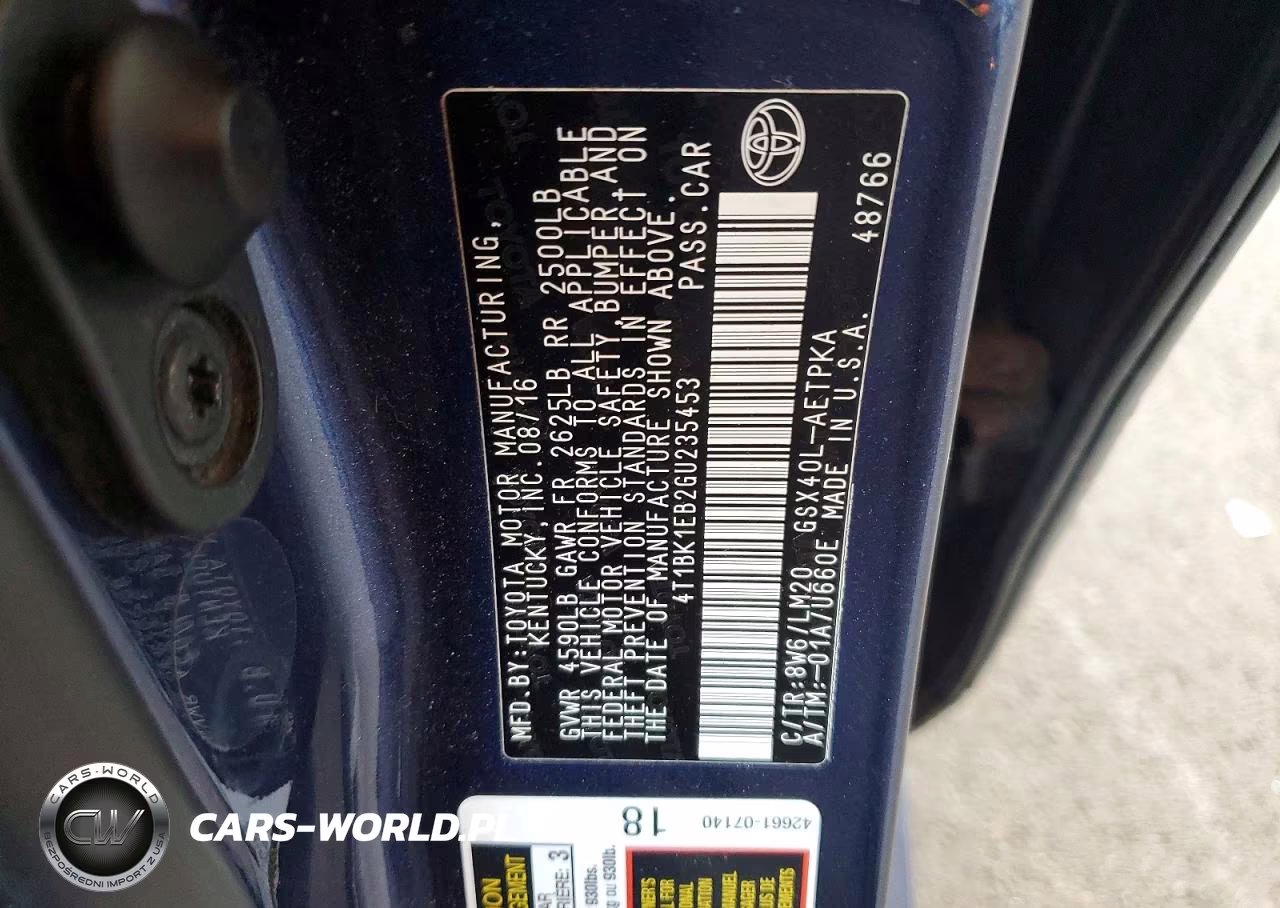 2016 Toyota Avalon Limited VIN:4T1BK1EB2GU235453 - 12