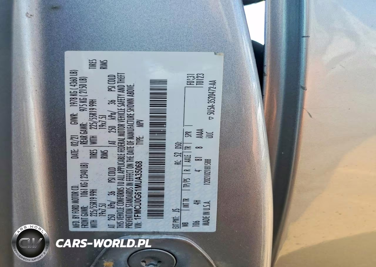 2021 Ford Escape Se VIN:1FMCU0G61MUA35068 - 12