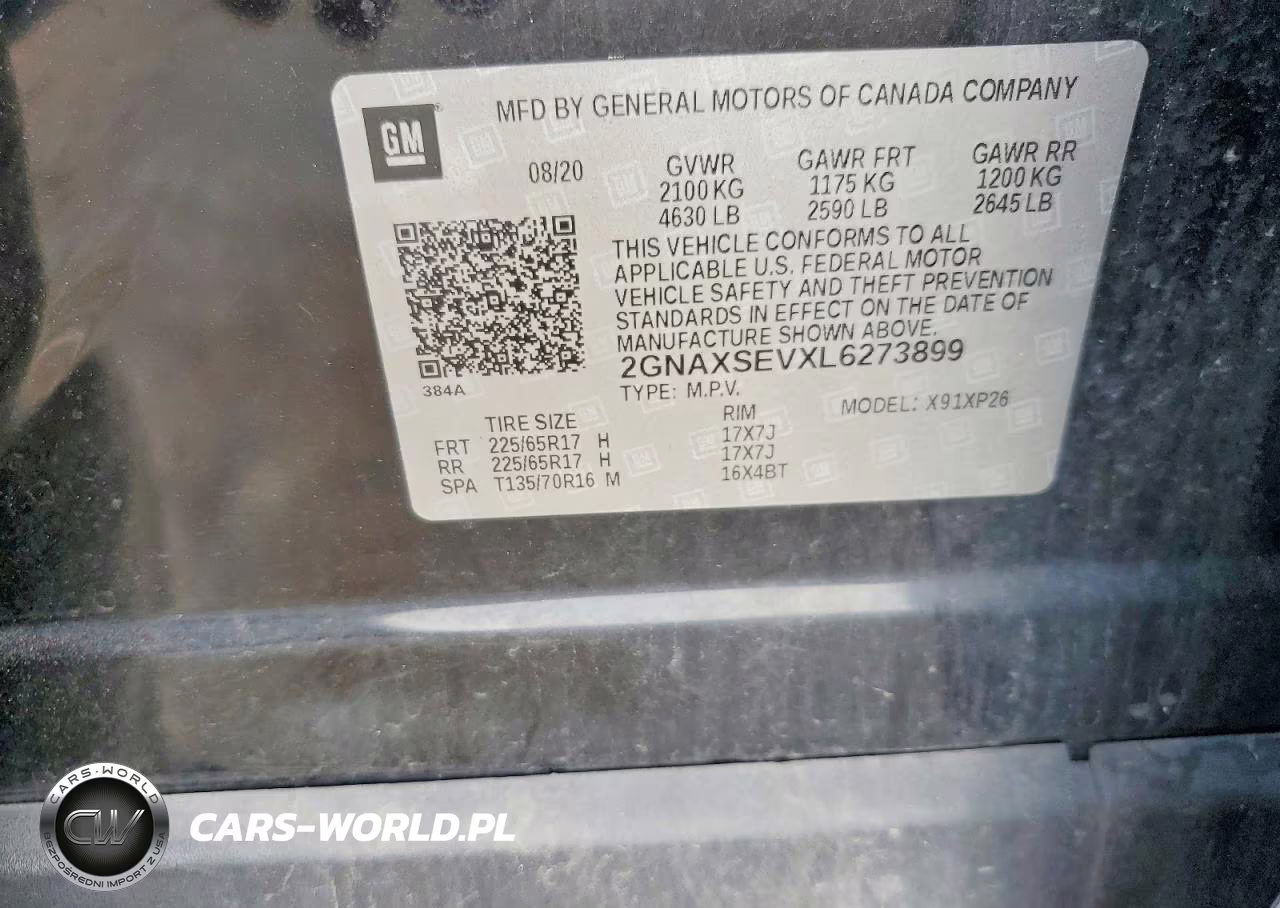 2020 Chevrolet Equinox Ls VIN:2GNAXSEVXL6273899 - 13
