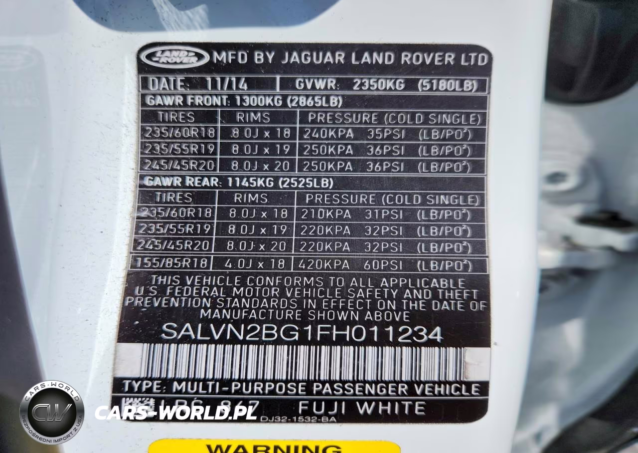 2015 Land Rover Range Rover Evoque Pure VIN:SALVN2BG1FH011234 - 13