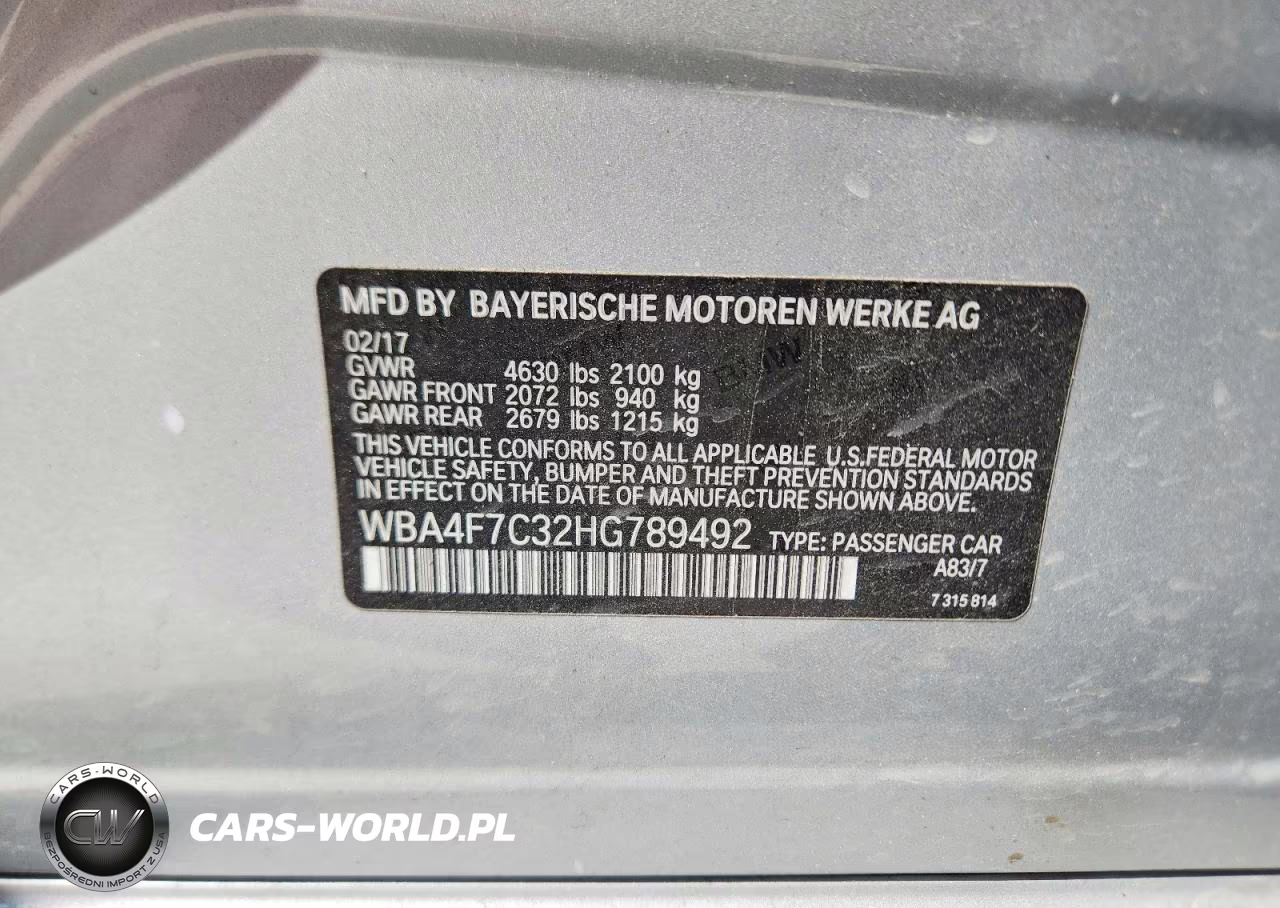 2017 BMW 430I Gran Coupe VIN:WBA4F7C32HG789492 - 12