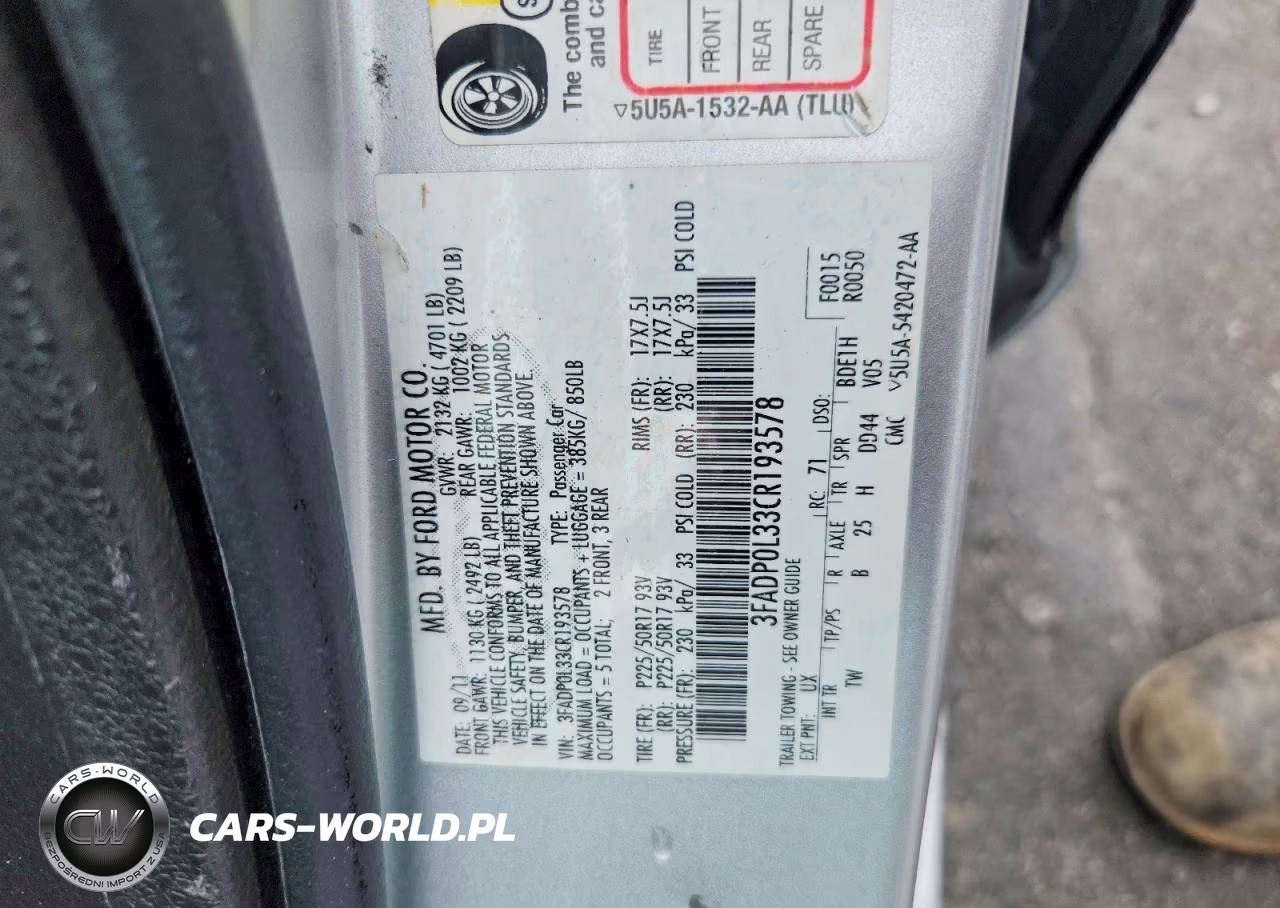 2012 Ford Fusion Hybrid VIN:3FADP0L33CR193578 - 12