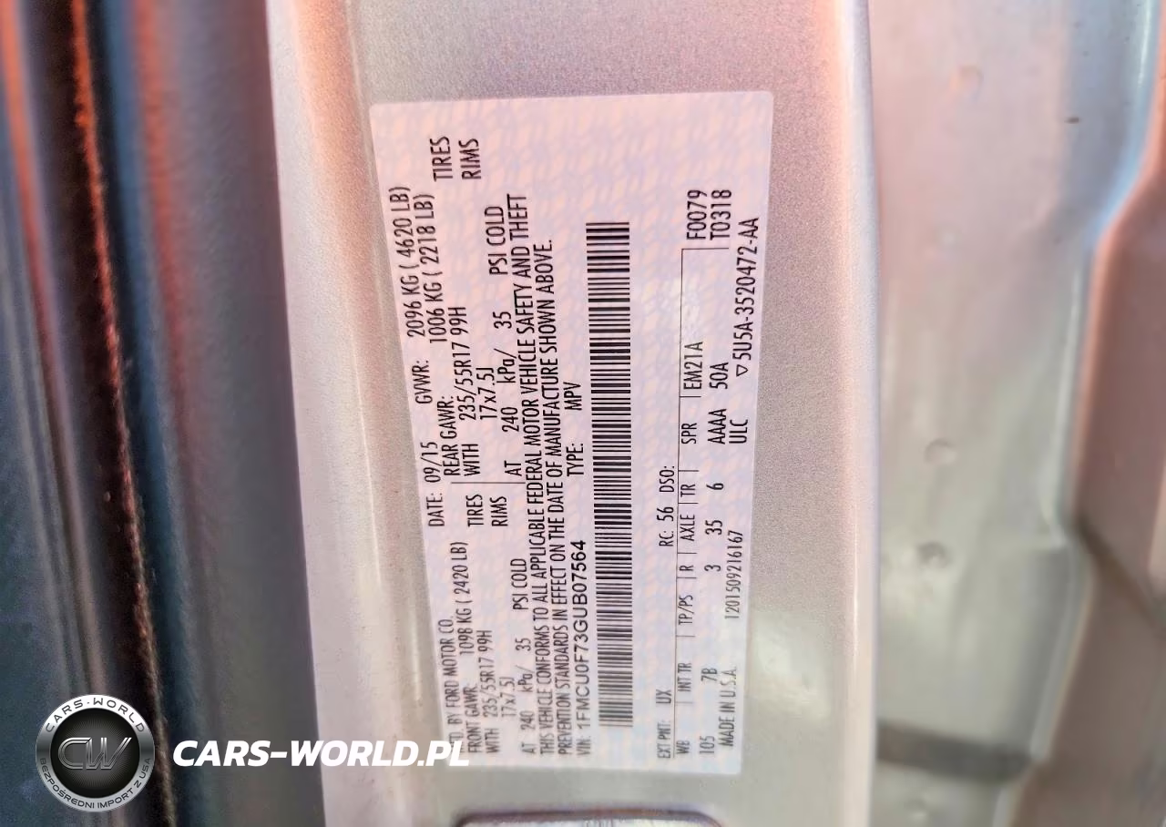 2016 Ford Escape S VIN:1FMCU0F73GUB07564 - 12