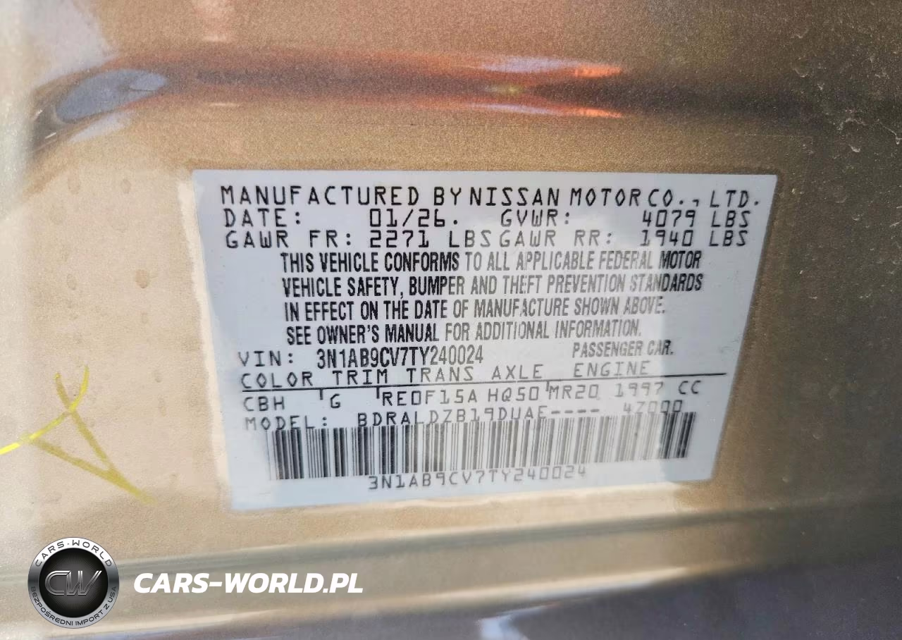 2026 Nissan Sentra Sv VIN:3N1AB9CV7TY240024 - 12