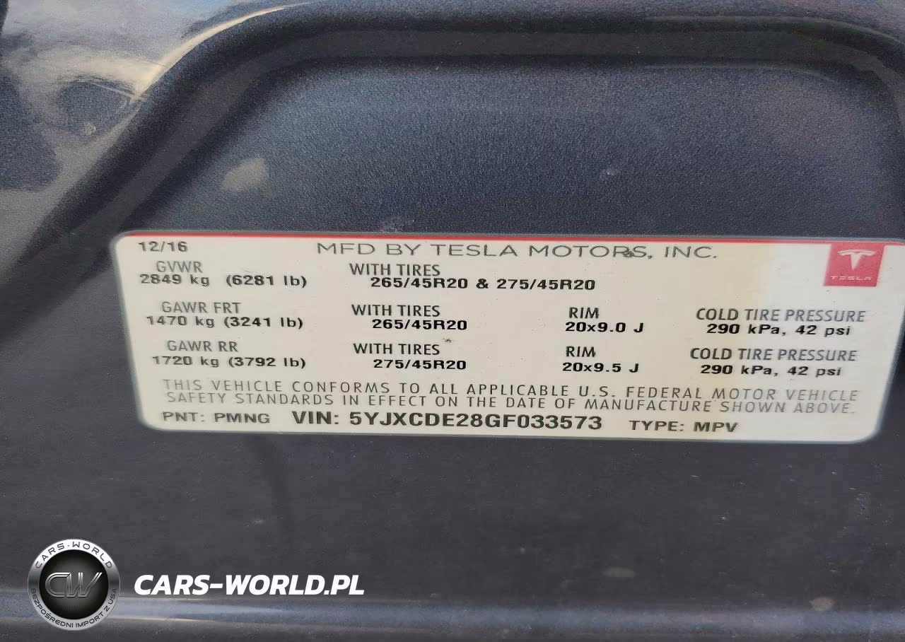 2016 Tesla Model X VIN:5YJXCDE28GF033573 - 14
