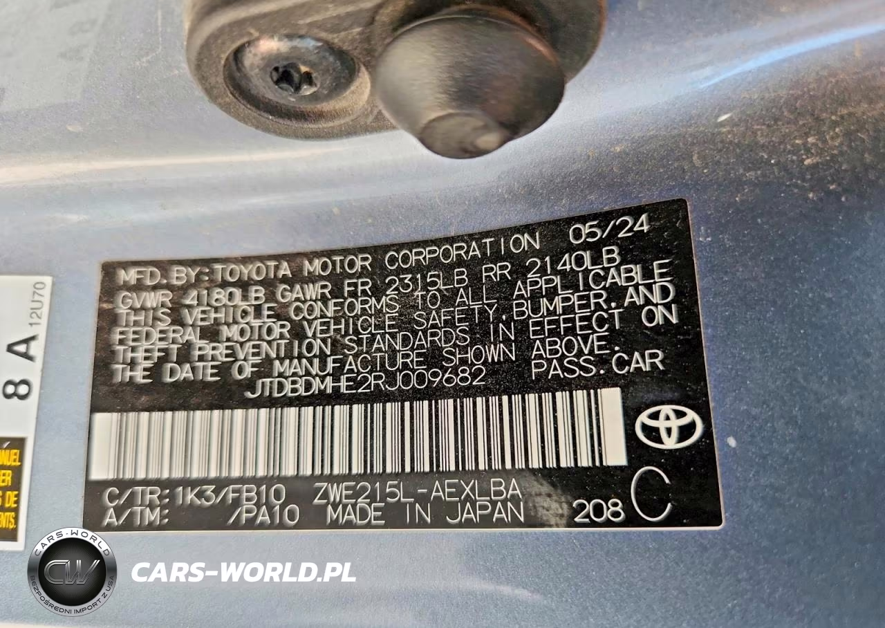 2024 Toyota Corolla Hybrid Le VIN:JTDBDMHE2RJ009682 - 12