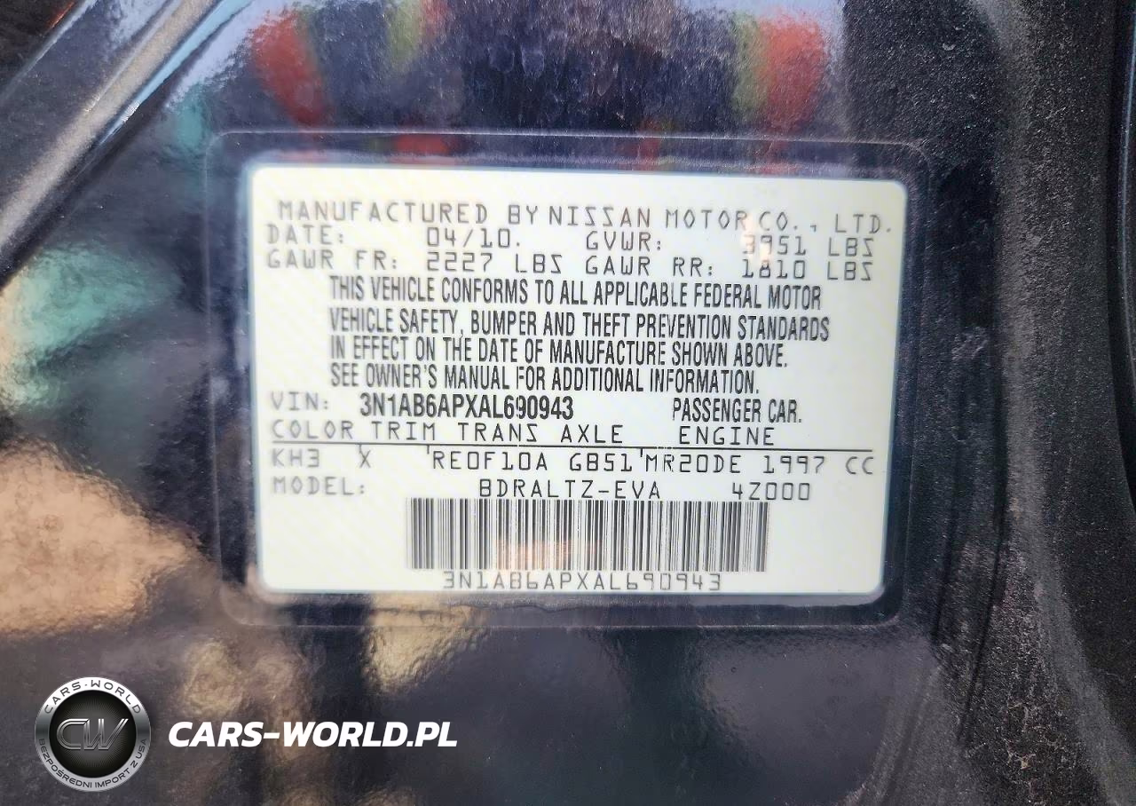 2010 Nissan Sentra 2.0 VIN:3N1AB6APXAL690943 - 12
