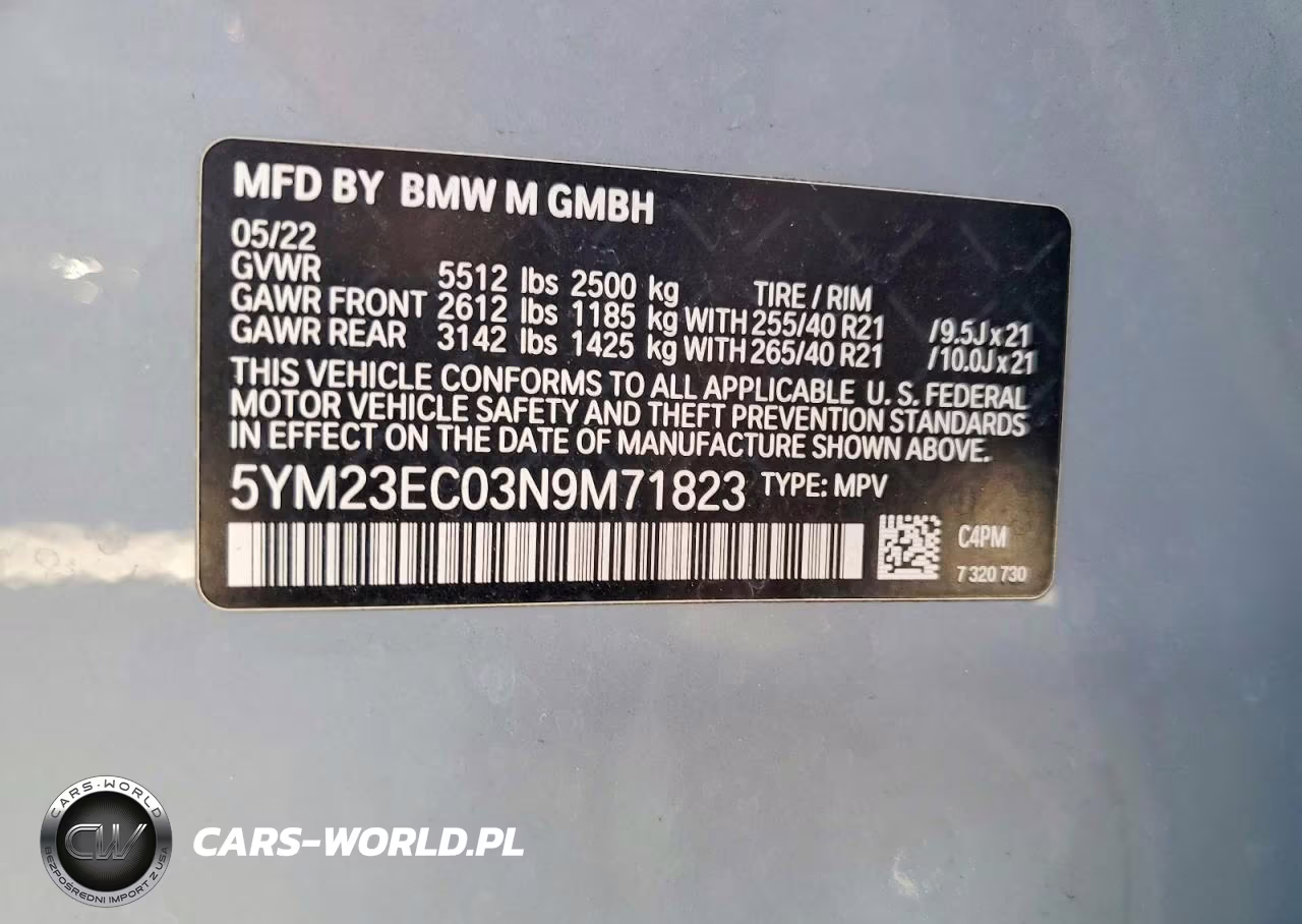 2022 BMW X4 M VIN:5YM23EC03N9M71823 - 12