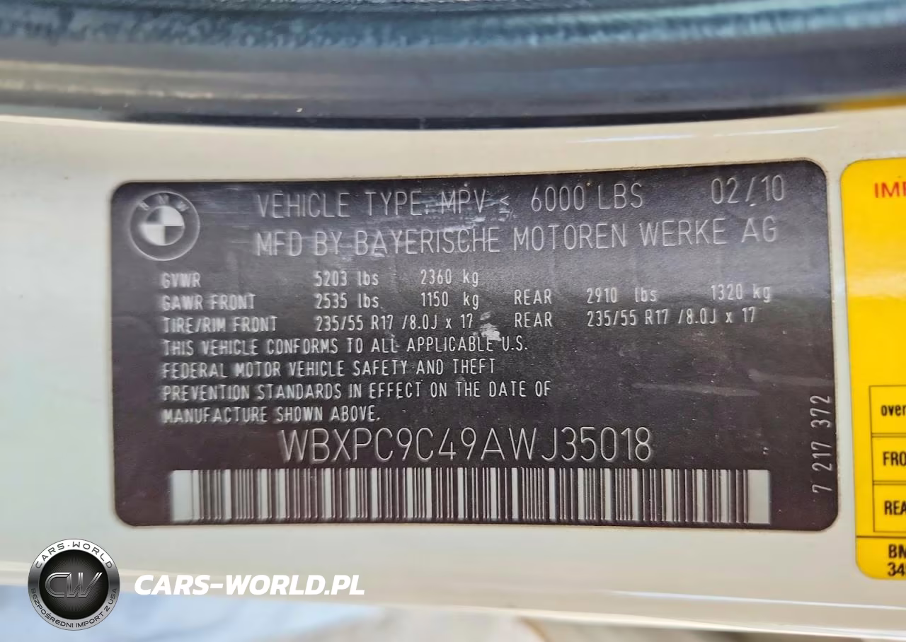 2010 BMW X3 xDrive30I VIN:WBXPC9C49AWJ35018 - 12