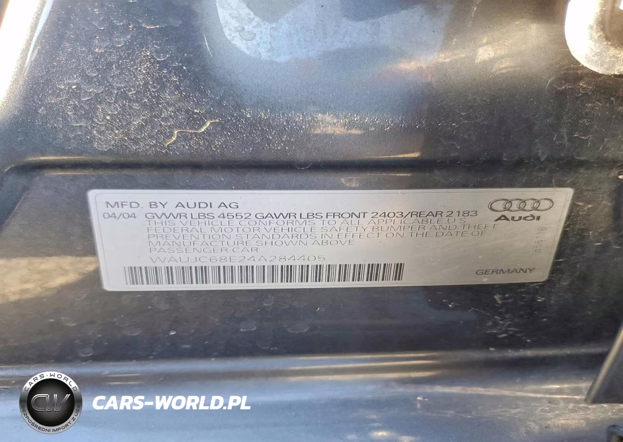 2004 Audi A4 1.8T VIN:WAUJC68E24A284405 - 12