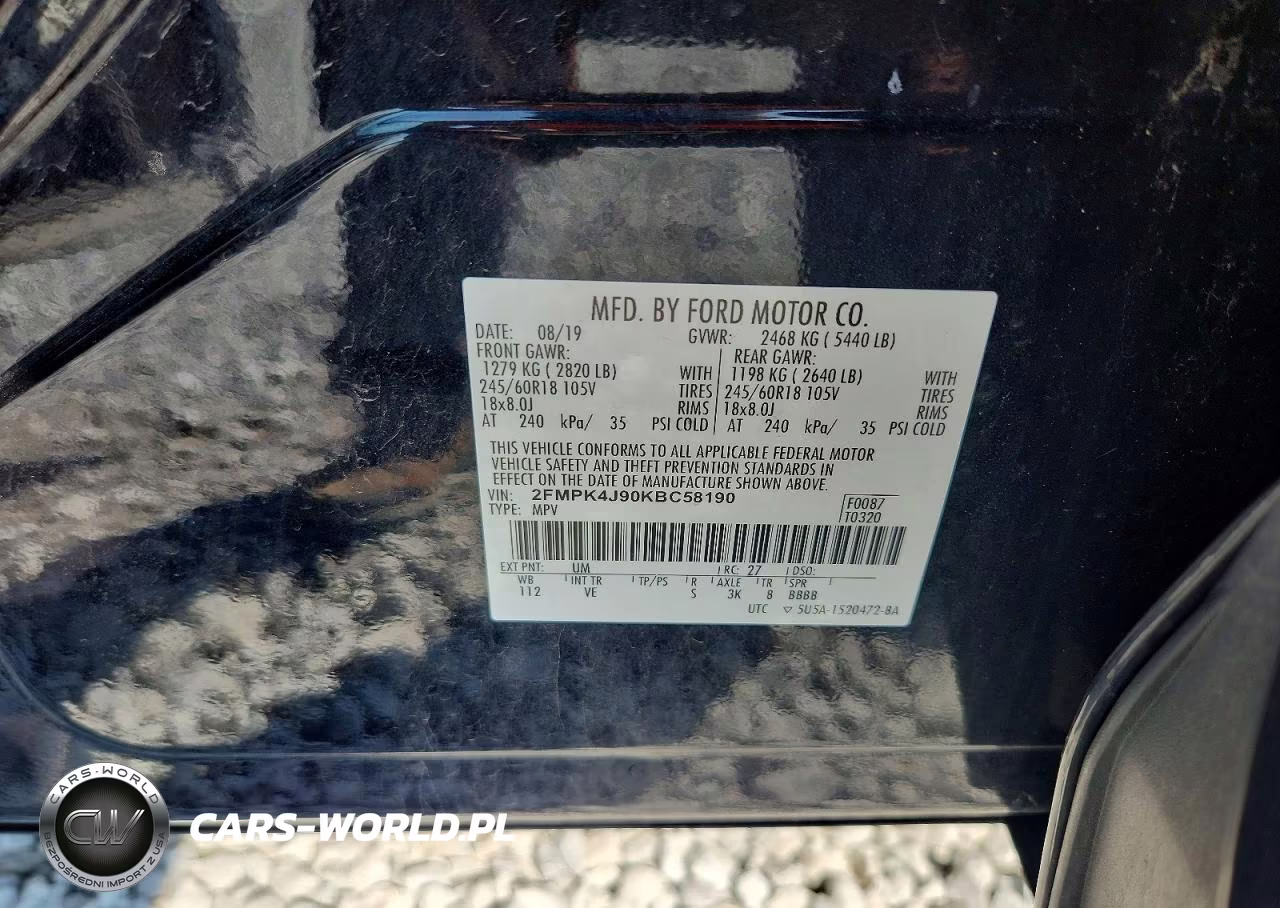 2019 Ford Edge Sel VIN:2FMPK4J90KBC58190 - 14